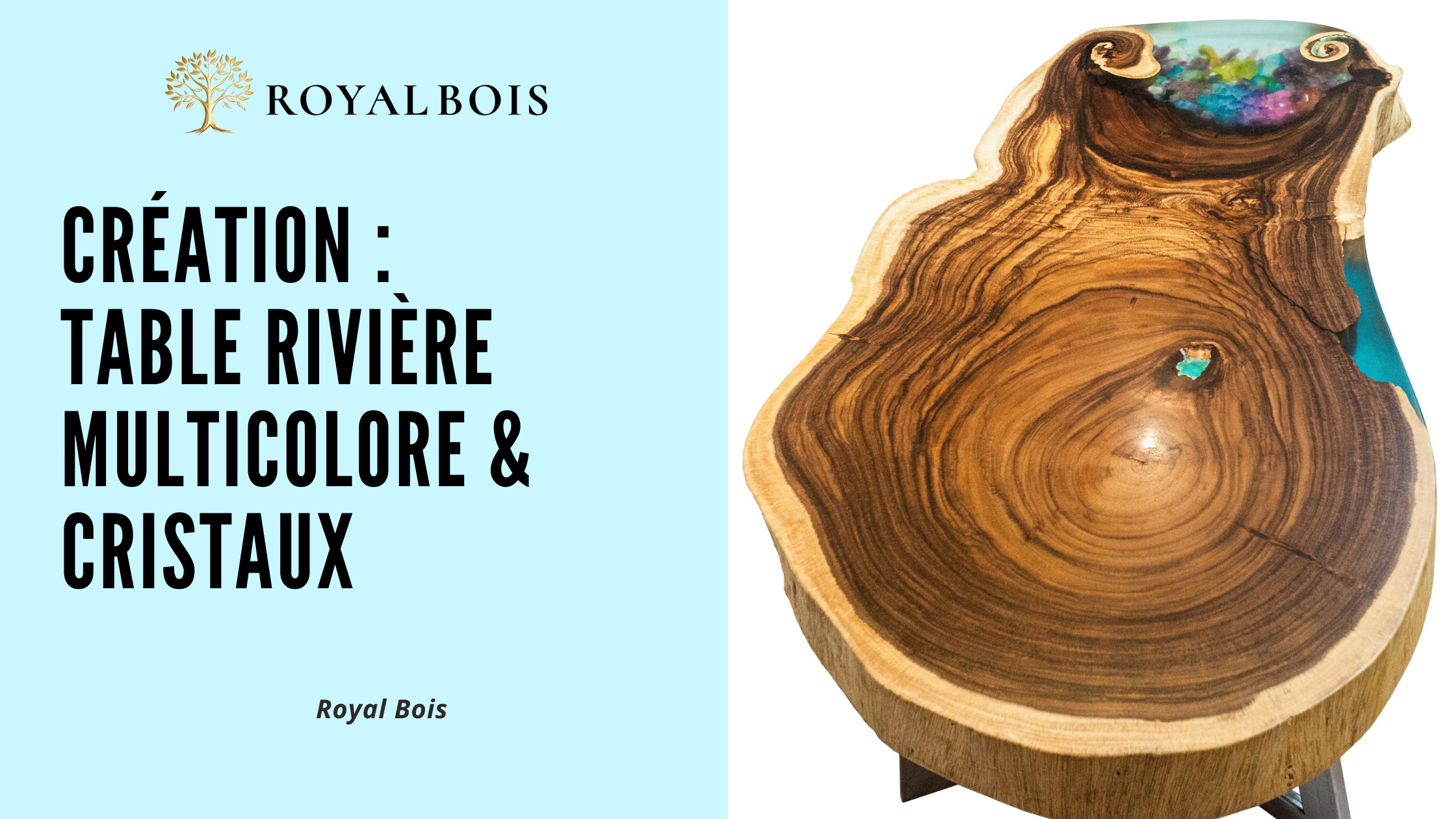 Une Création Vivante : Table Rivière en Chêne et Résine Multicolore