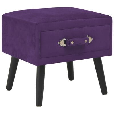 2 Table de chevet velour violet
