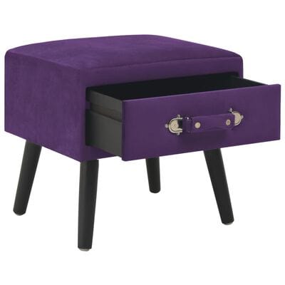 2 Table de chevet velour violet