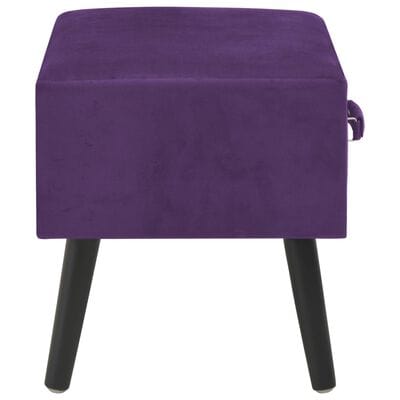 2 Table de chevet velour violet
