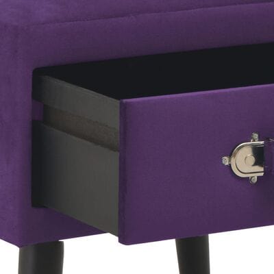 2 Table de chevet velour violet