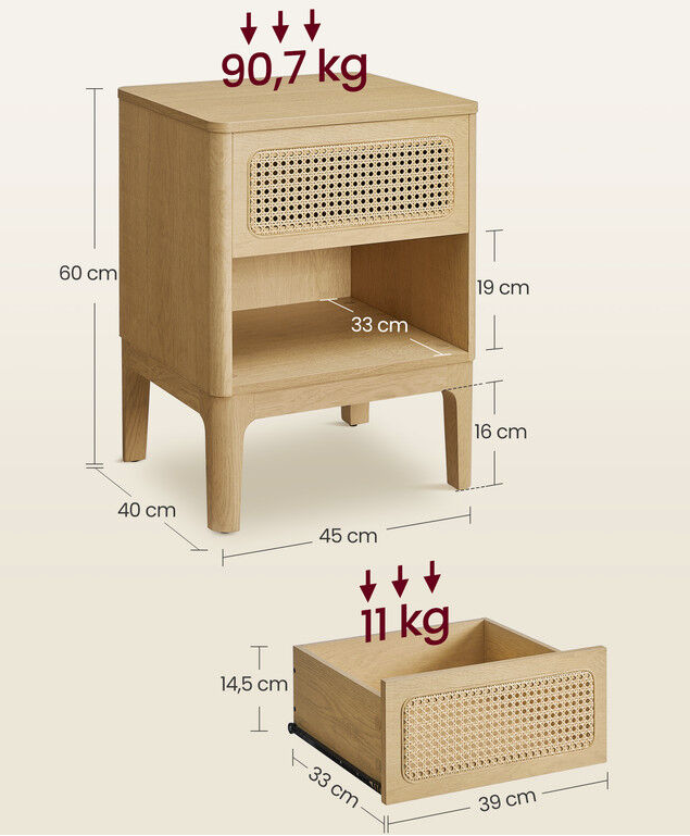 Table de chevet 60 cm de hauteur