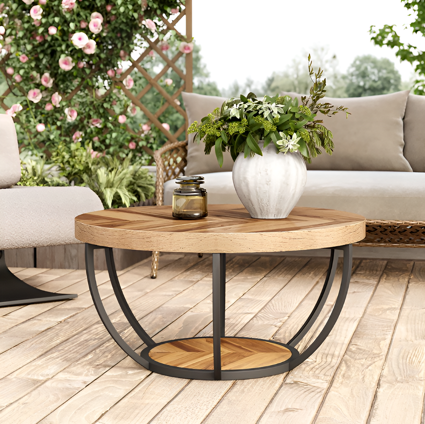 Table basse bois ronde