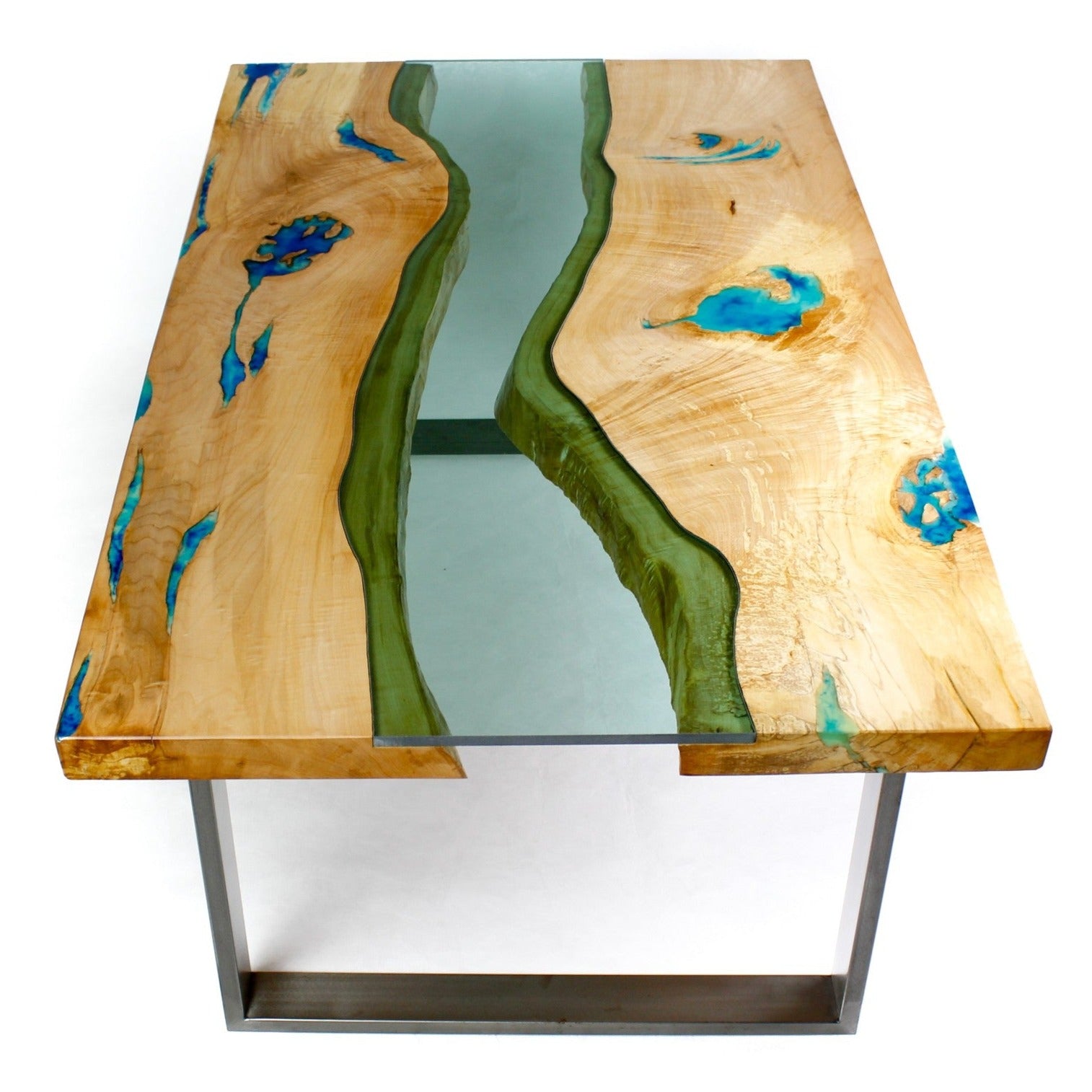 Table époxy transparente