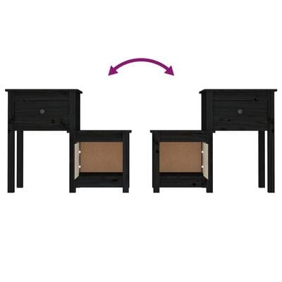 Double table de chevet Noir