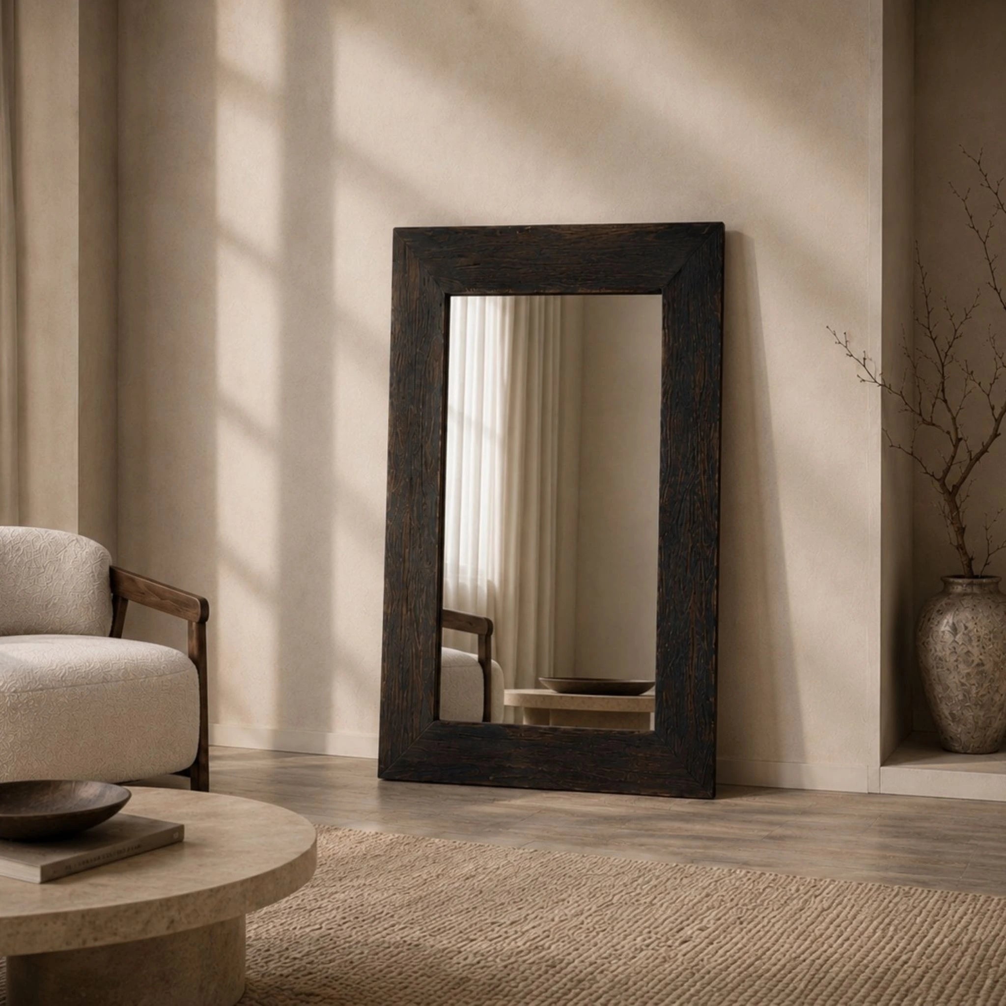 Grand miroir en chêne massif 80 × 120 cm – modèle ÉCHO