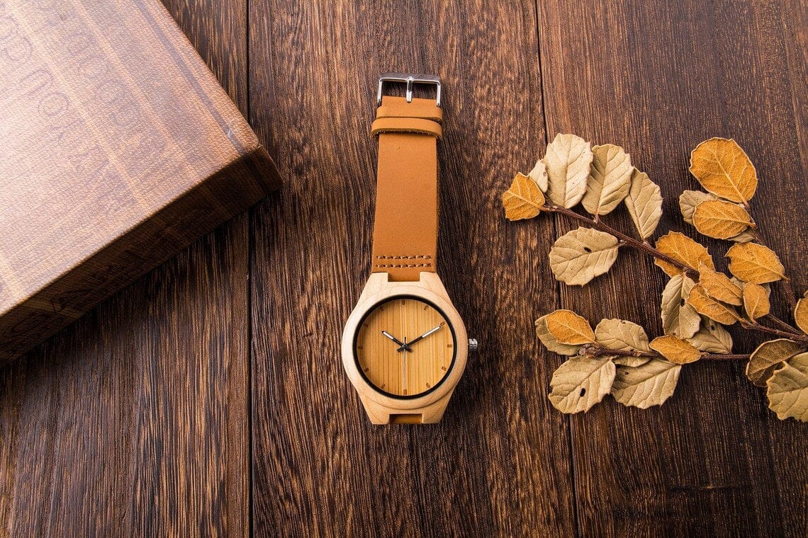 Montre en bois "Cream"