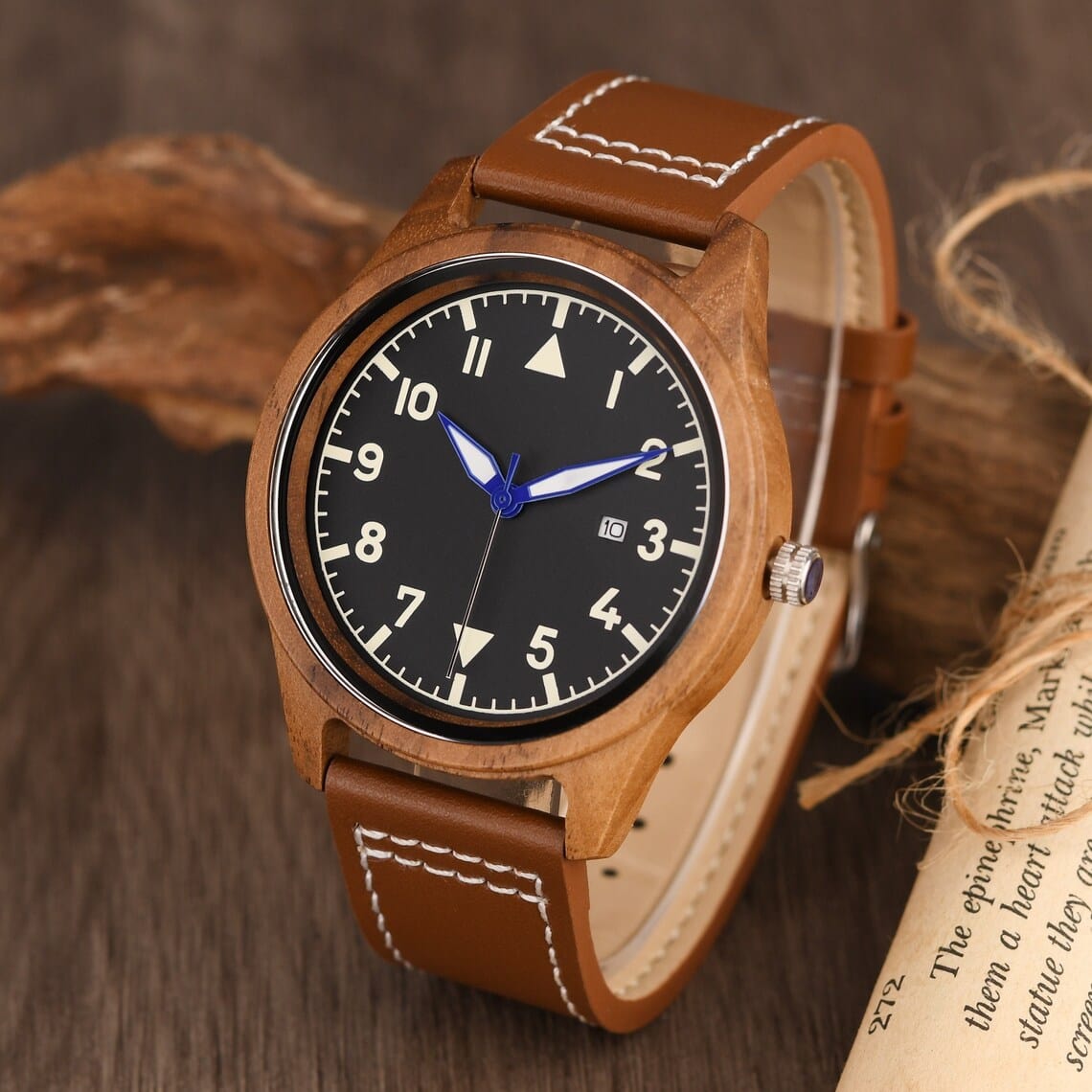 Montre en bois "Lueur"