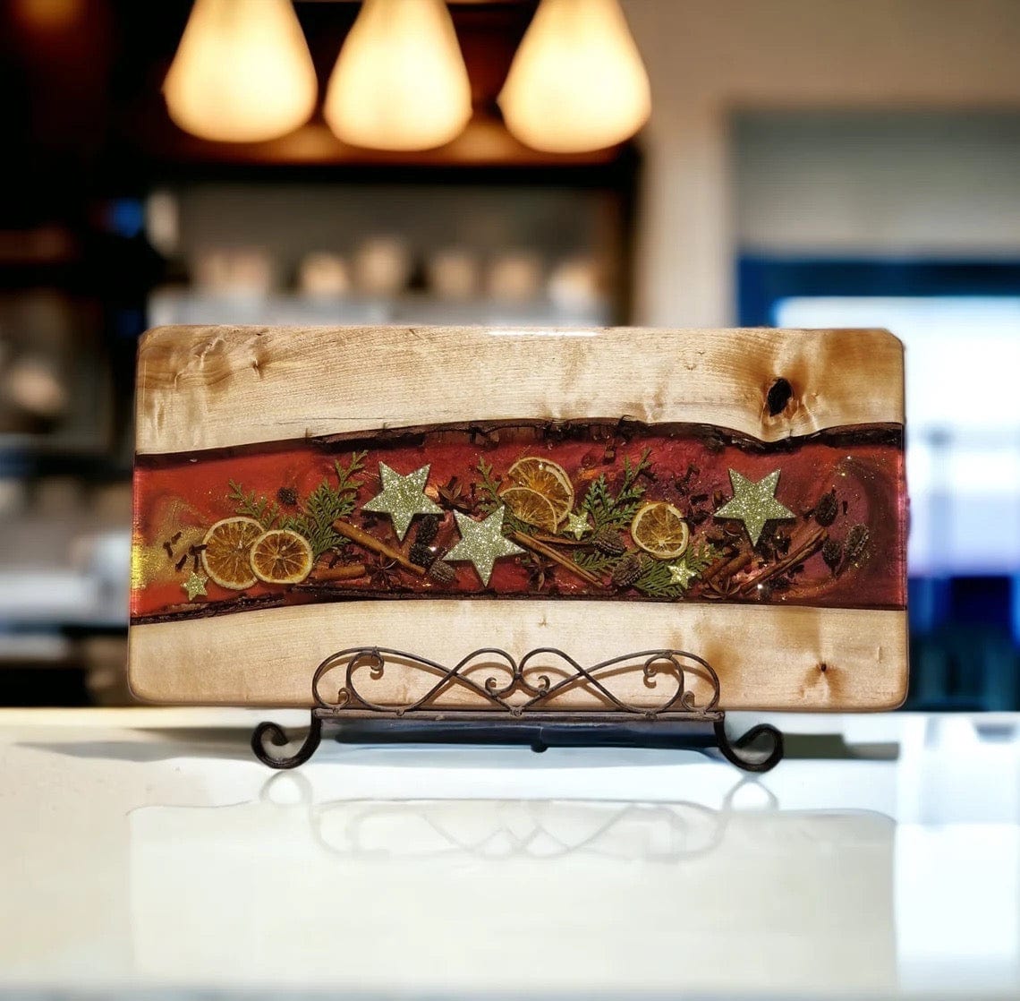 Plateau de service bois automne