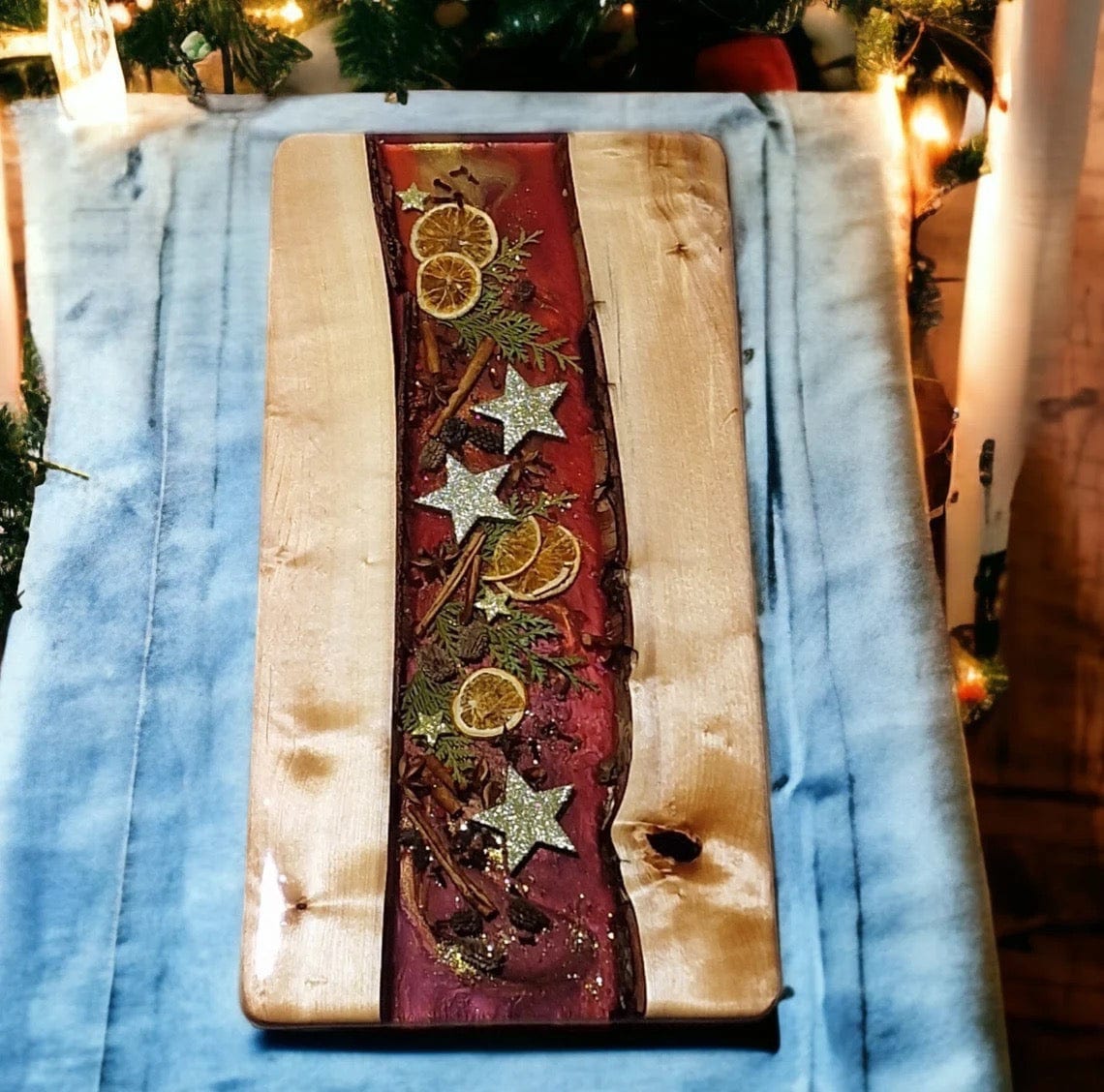 Plateau de service bois automne