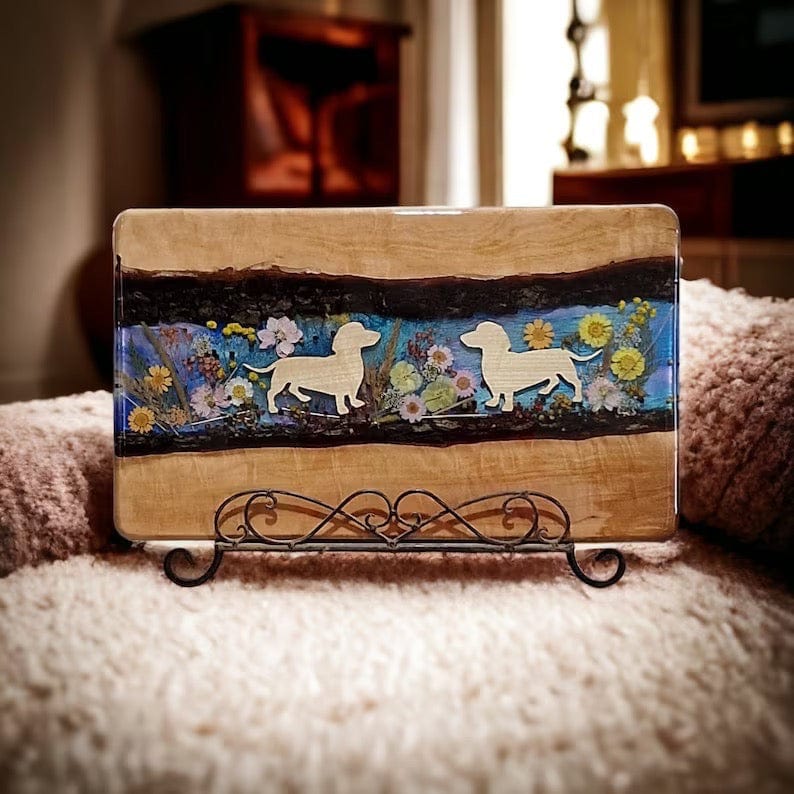 Plateau de service en bois époxy