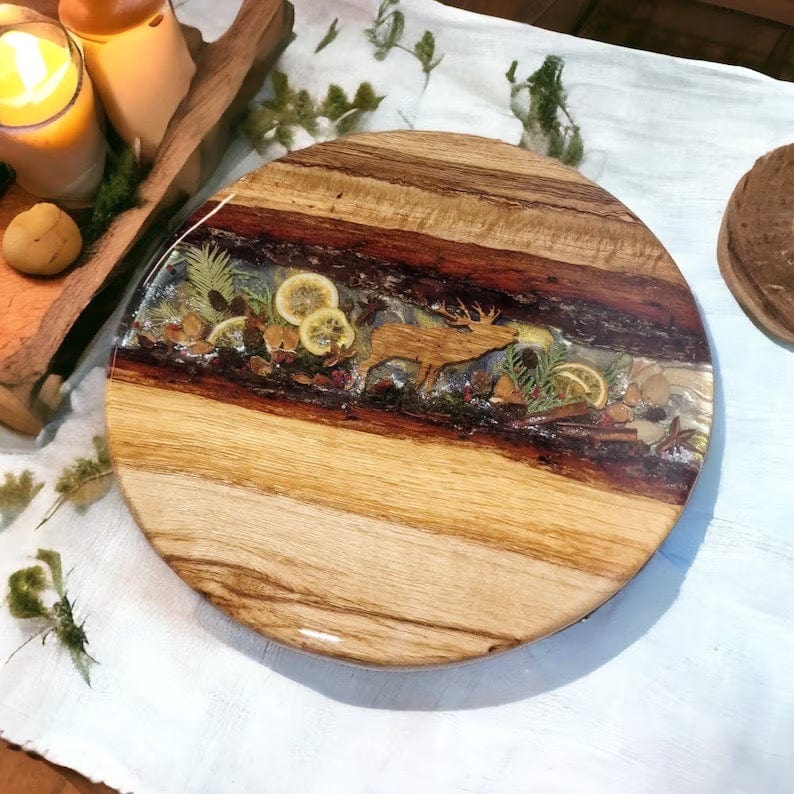Plateau en bois artisanal époxy