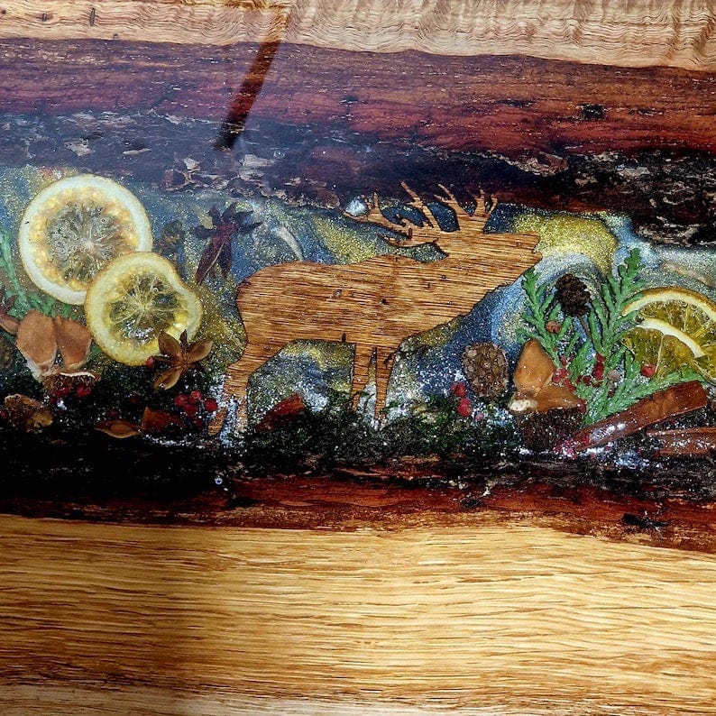 Plateau en bois artisanal époxy