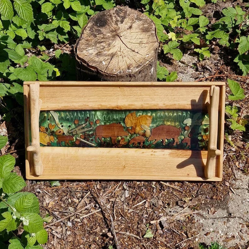 Plateau en bois design bois époxy