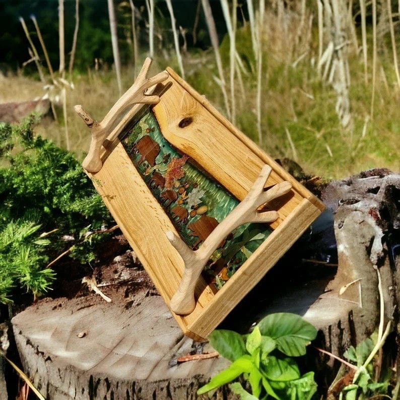 Plateau en bois époxy et bois