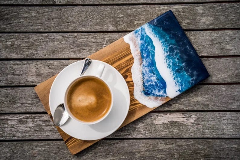 Plateau en époxy de repas