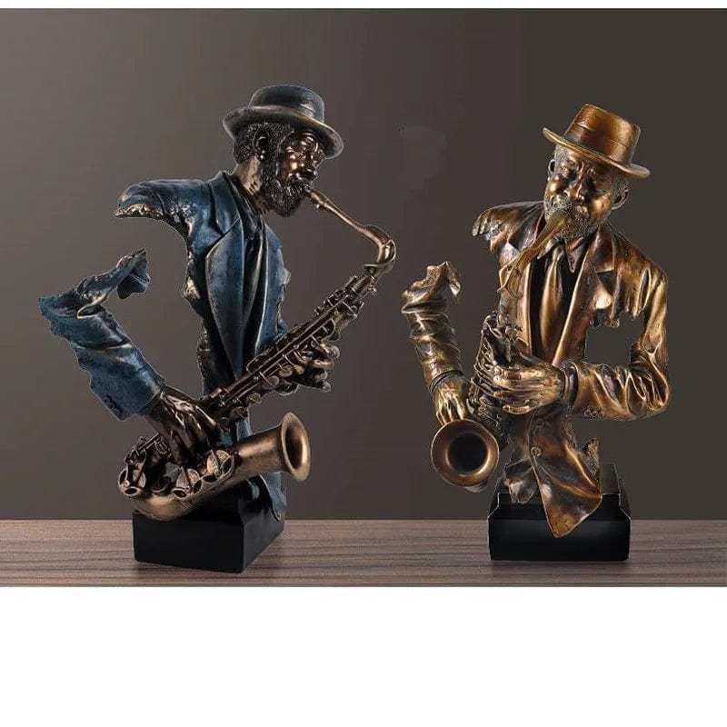Statue saxophone résine