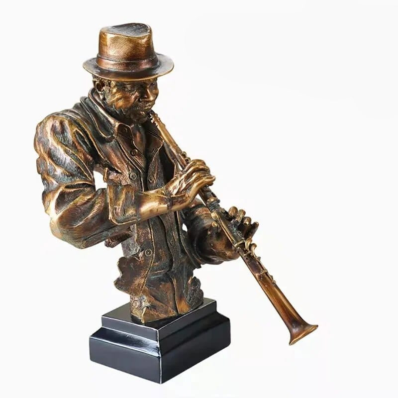 Statue saxophone résine