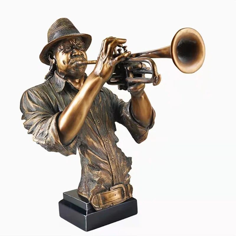 Statue saxophone résine