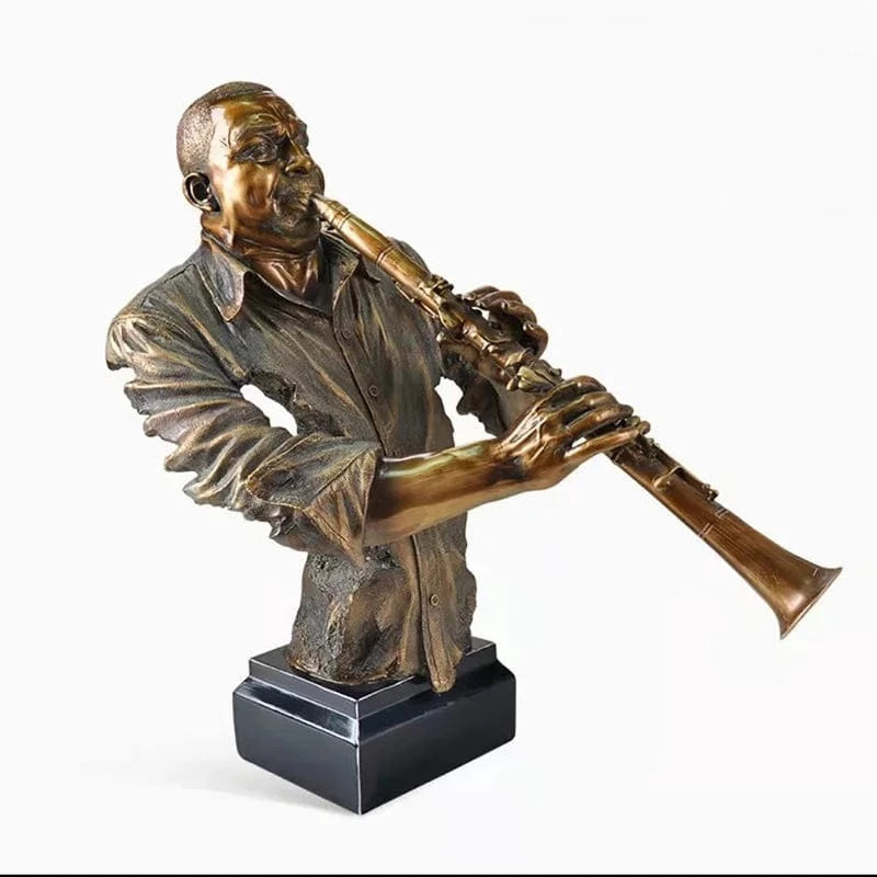 Statue saxophone résine