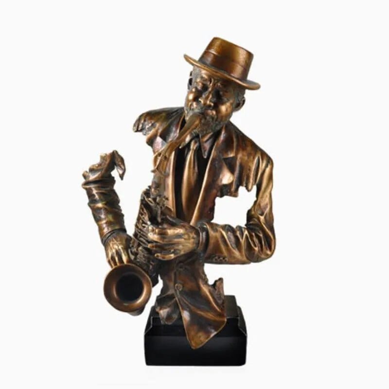 Statue saxophone résine