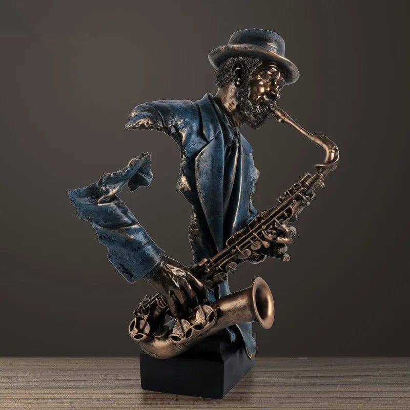 Statue saxophone résine