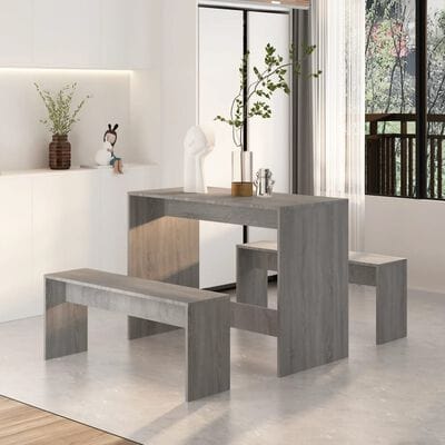 Table a manger avec banc gris