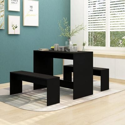 Table a manger avec banc noir