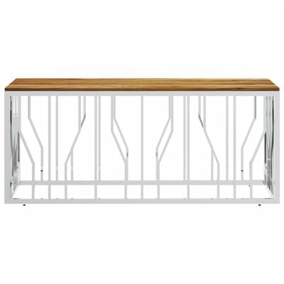 Table basse acier inoxydable et bois
