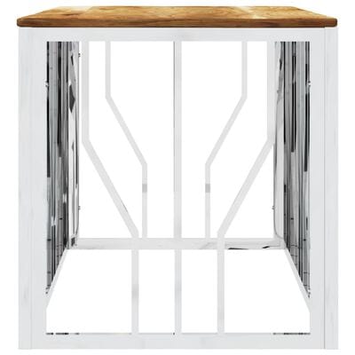 Table basse acier inoxydable et bois