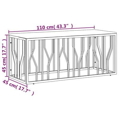 Table basse acier inoxydable et bois