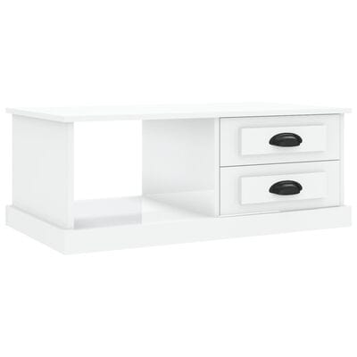 Table basse blanc brillant