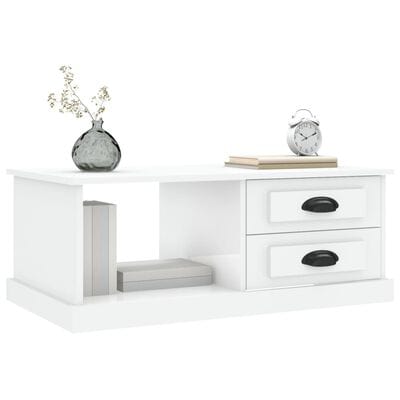 Table basse blanc brillant