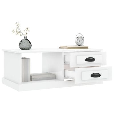 Table basse blanc brillant