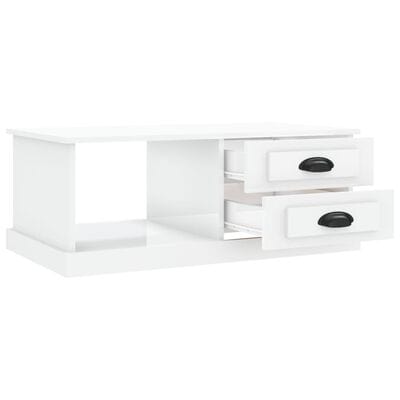 Table basse blanc brillant