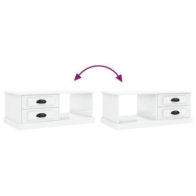Table basse blanc brillant