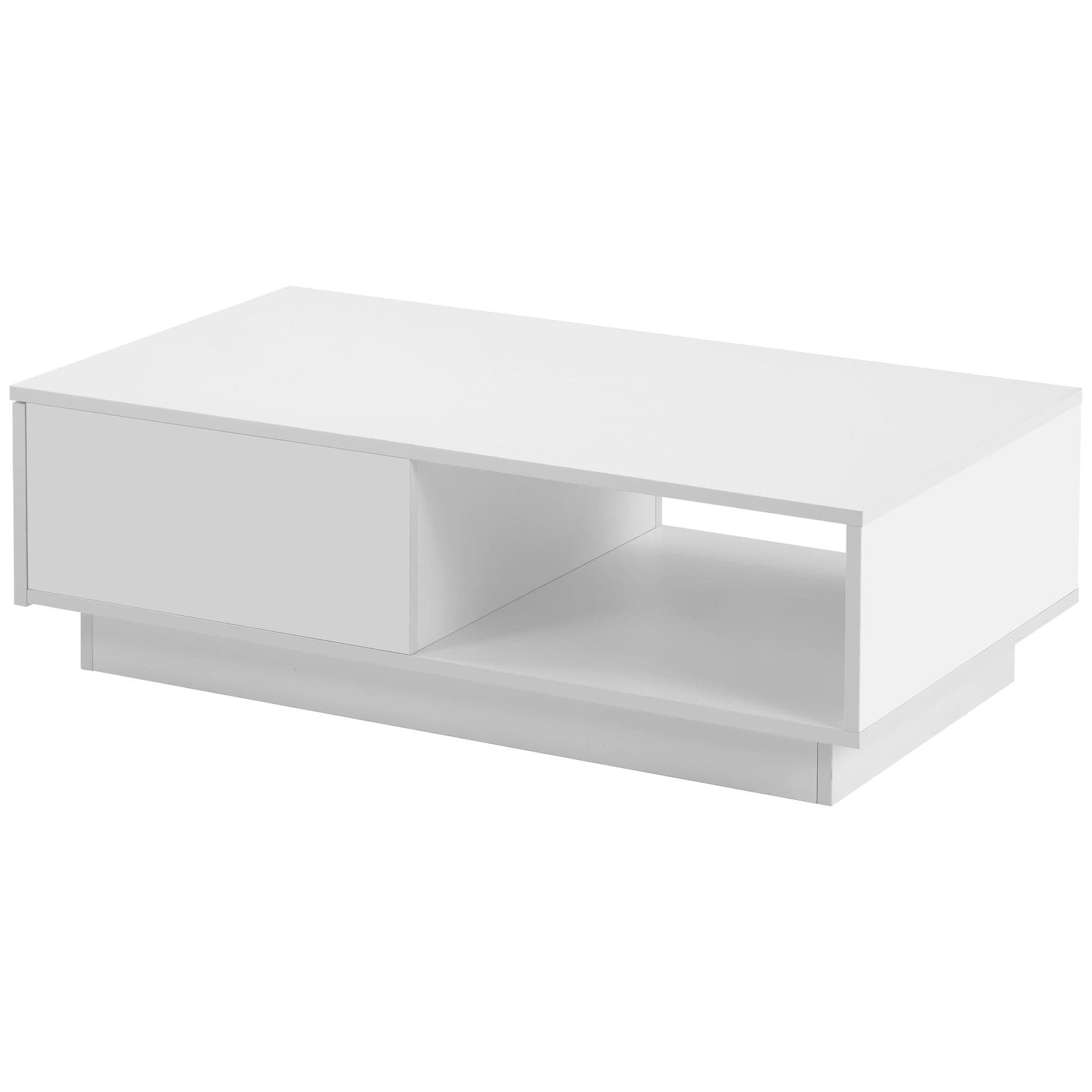 Table basse blanc et bois