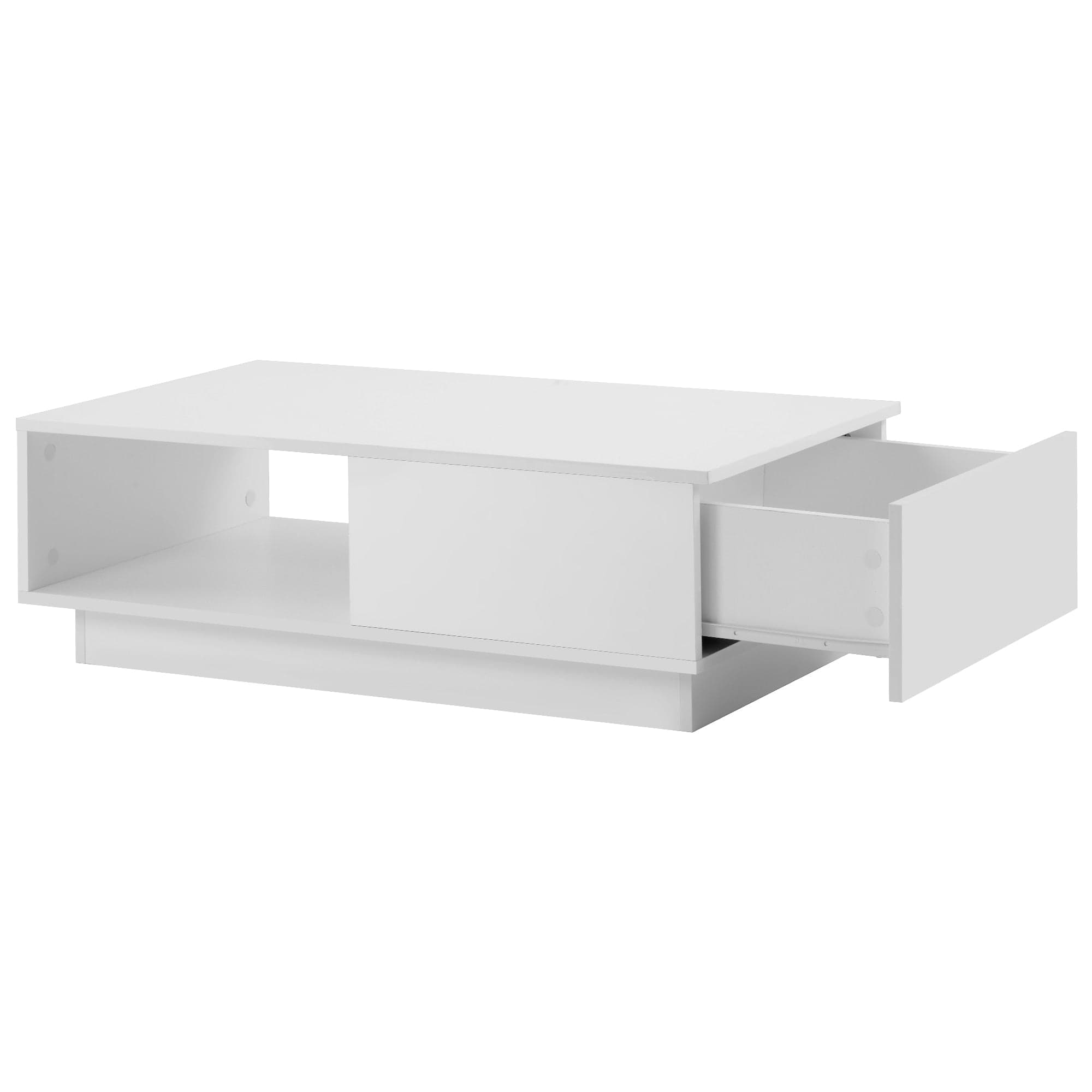 Table basse blanc et bois