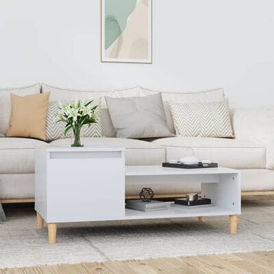 Table basse blanc rangement