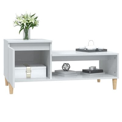 Table basse blanc rangement