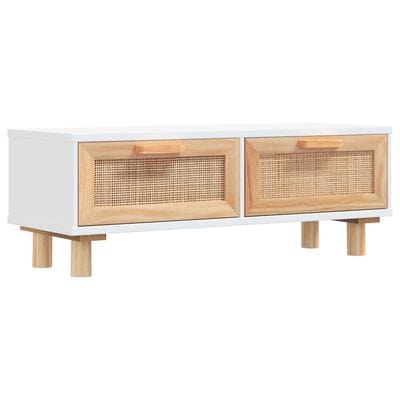 Table basse blanc rotin