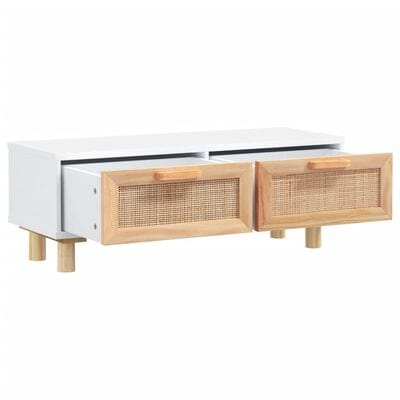 Table basse blanc rotin