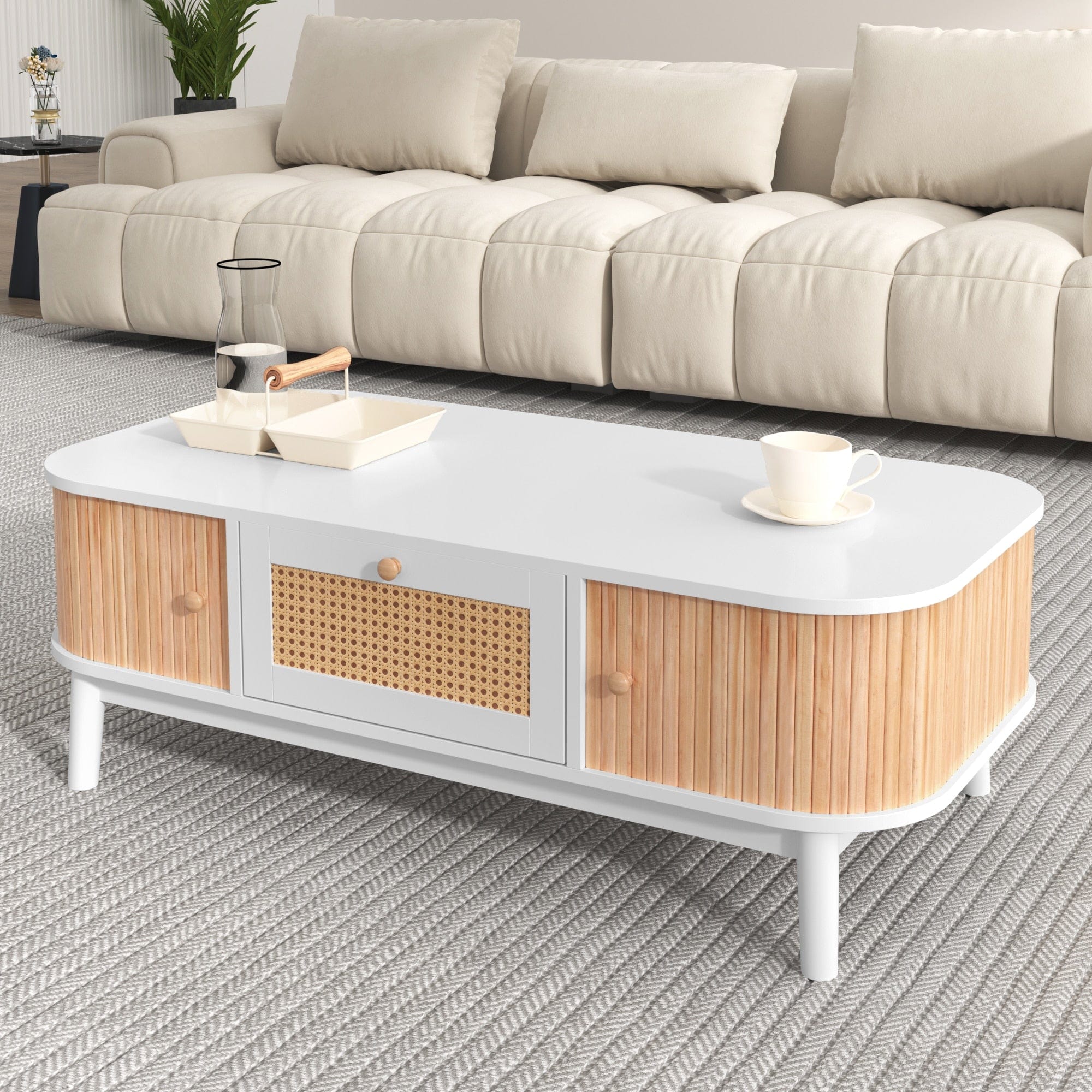 Table basse bois blanc