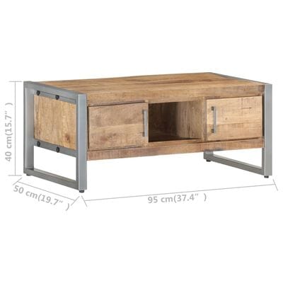 Table basse bois brut