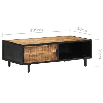 Table basse bois brut