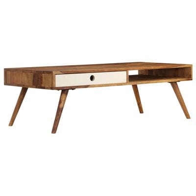 Table basse bois et blanc