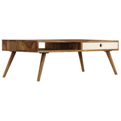 Table basse bois et blanc