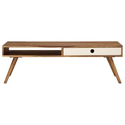 Table basse bois et blanc