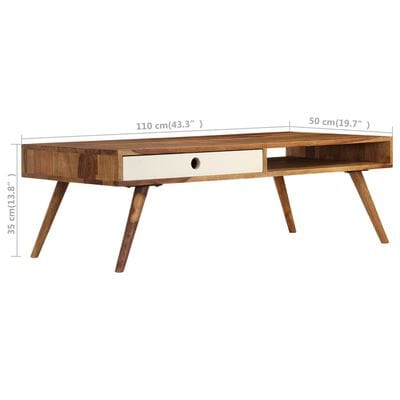 Table basse bois et blanc