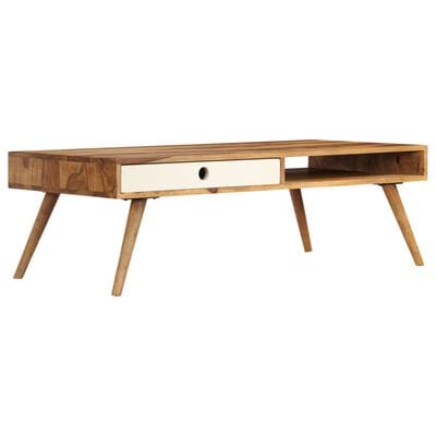 Table basse bois et blanc